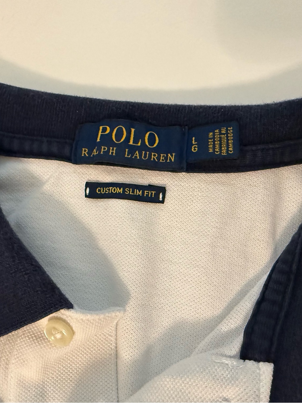 Ralph Lauren White Polo with Navy Trim